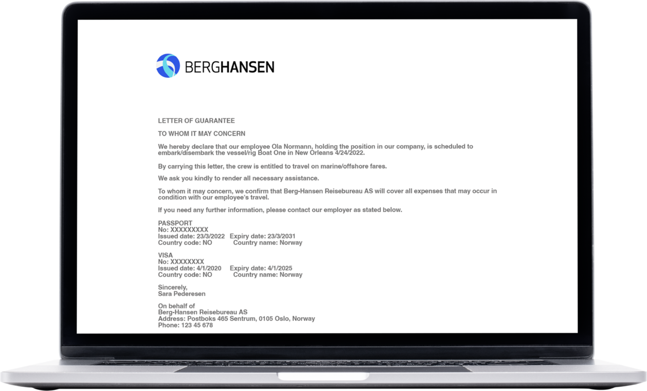 Illustrasjon som viser Letter of Guarantee