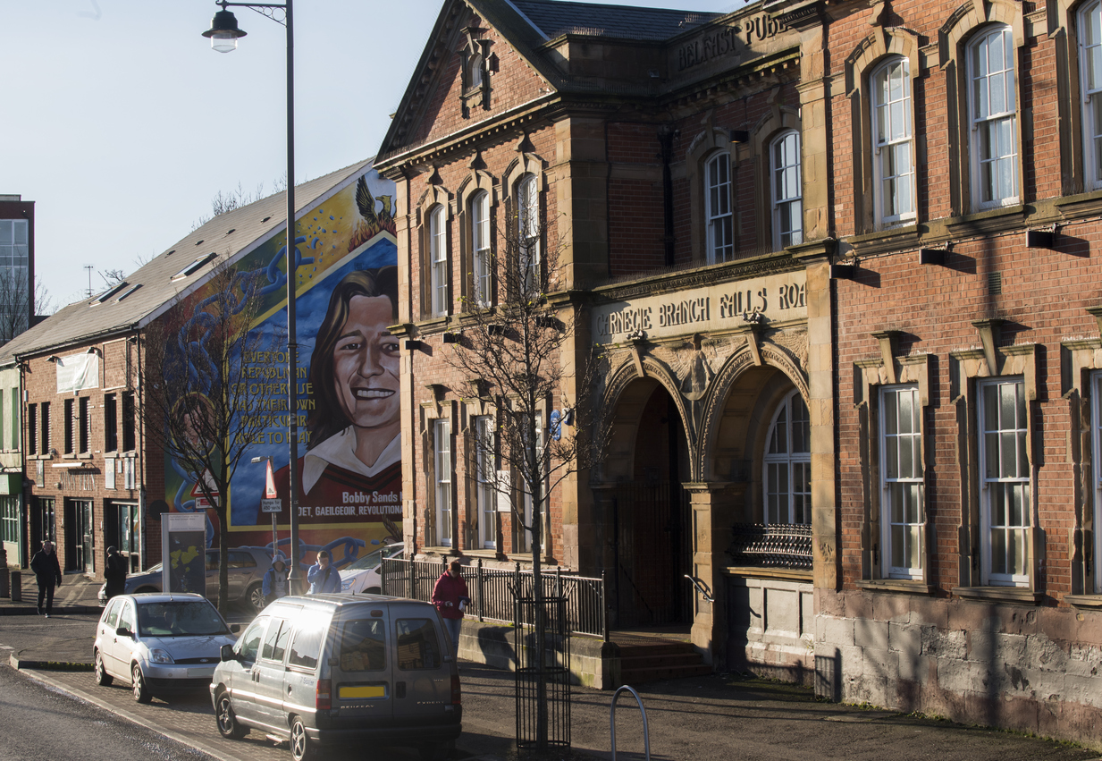 Catholic Falls Road i Belfast, Nord-Irland