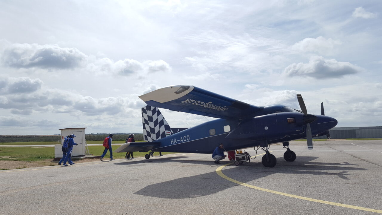 Flyet til Skydive Spain i Sevilla