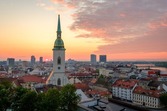 Utsikt over Bratislava