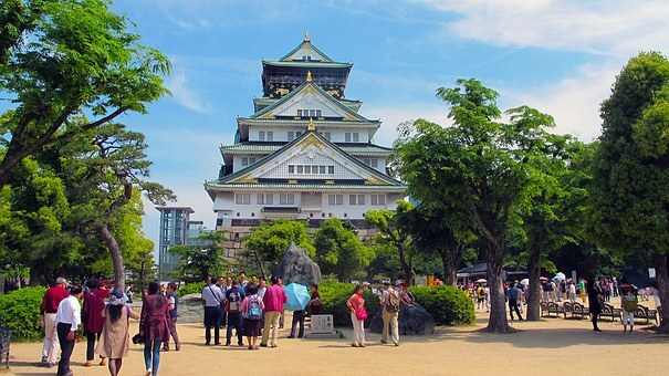 Osaka slott. Japan