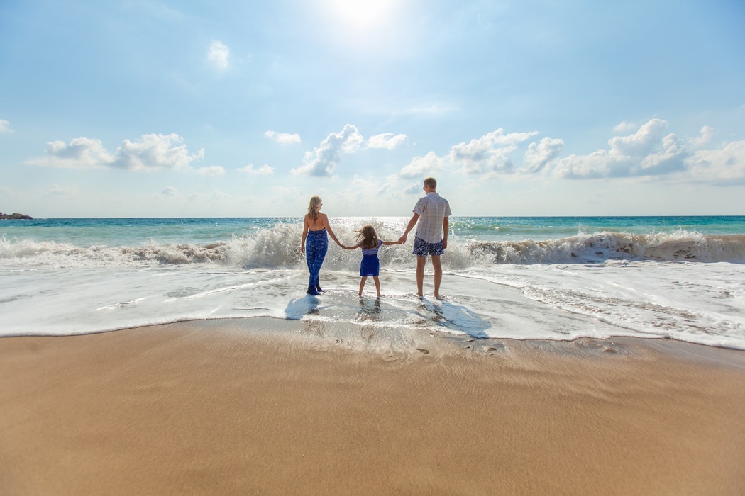 Familie på stranden