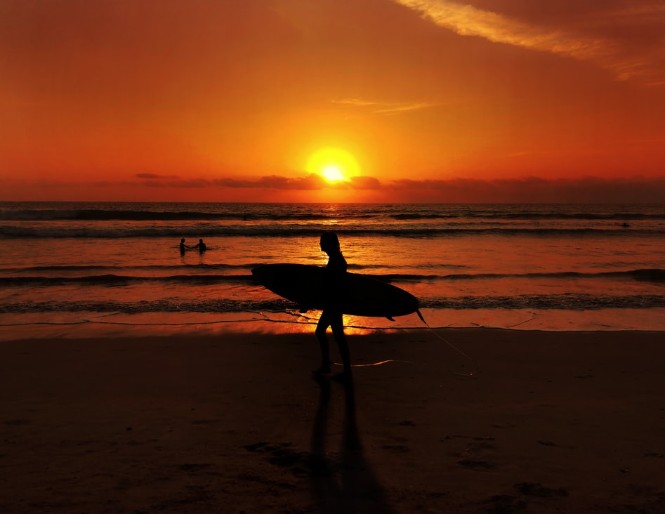 Solnedgang på Kuta Beach