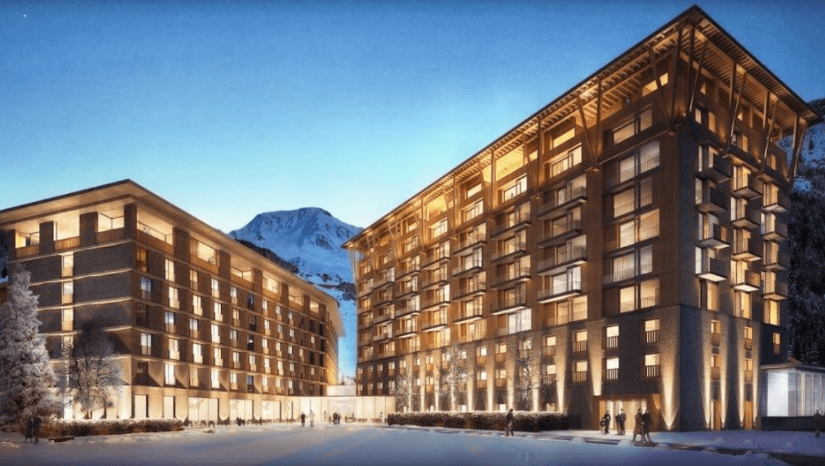 Bilde av fasade til Radisson Blu Hotel Reussen i Andermatt