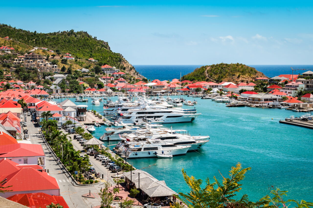 Havnen i Gustavia på St. Barts, Karibia