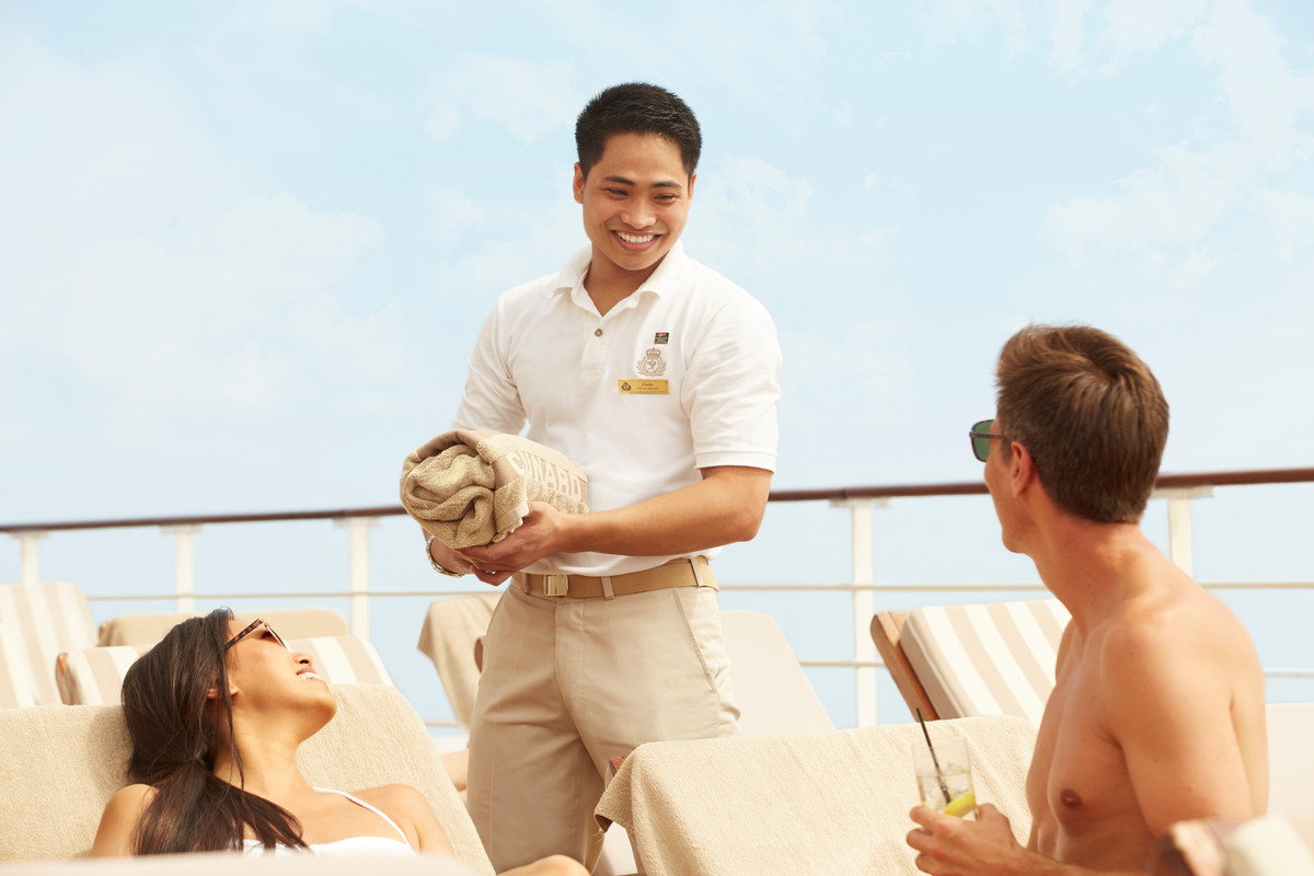 Service om bord på Cunards skip