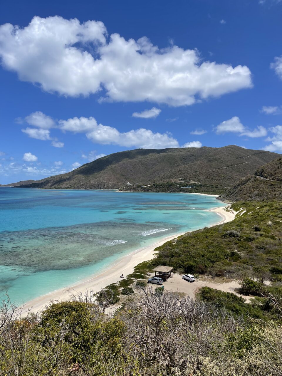 Utsikt over en flott sandstrand. Foto